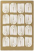 Beige &amp; Grey Plain Bordered Rug for Kitchen image