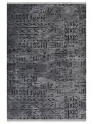 Black Scandi Area Rug in Small size, Machine Made using Cotton,Polyester with Grey and Modern design in 80 x 150 cm size image