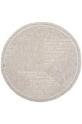Beige Geometric,Scandi,Flatweave Area Rug in Round size, Machine Made using Polypropylene with Cream and Modern design in 80 x 80 cm size image