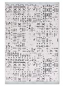 Black Scandi Area Rug in Small size, Machine Made using Cotton,Polyester with Cream and Modern design in 80 x 150 cm size image