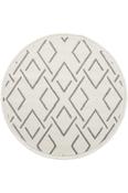 Grey Aztec,Geometric,Scandi,Trellis Bedroom Rug in Round size, Machine Made using Polyester with Cream and Modern design in 80 x 80 cm size image