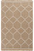 Beige Geometric,Jute &amp; Sisal Area Rug in Small size, Machine Made using Polypropylene,Jute with Grey and Modern design in 80 x 150 cm size image