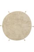 Cream Plain,Flatweave Area Rug in Round size, Machine Made using Cotton and Modern design in 120 x 120 cm size image
