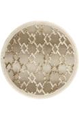 Beige Geometric Bedroom Rug in Round size, Machine Made using Polypropylene with Brown, Cream and Modern design in 80 x 80 cm size image