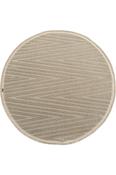 Beige Geometric,Chevron Living Room Rug in Round size, Machine Made using Polyester and Modern design in 80 x 80 cm size image