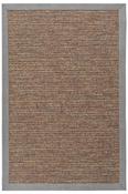 Brown Bordered,Jute & Sisal,Flatweave Area Rug in Small size, Machine Made using Polypropylene with Grey, Multicolour, Cream, Orange and Modern design