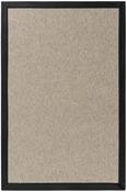 Beige Plain,Bordered,Flatweave Area Rug in Small size, Machine Made using Polypropylene with Black and Modern design in 80 x 150 cm size image