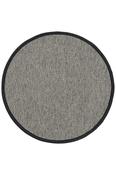 Grey &amp; Cream Plain Bordered Rug for Bedroom and Living Room in Round size image