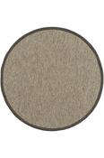 Beige Plain,Bordered,Flatweave Living Room Rug in Round size, Machine Made using Polypropylene with Charcoal and Modern design in 80 x 80 cm size image