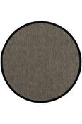 Black Plain,Bordered,Flatweave Living Room Rug in Round size, Machine Made using Polypropylene with Grey, Cream and Modern design in 80 x 80 cm size image