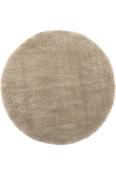 Beige Plain Living Room Rug in Round size, Machine Made using Polyester and Modern design in 80 x 80 cm size image