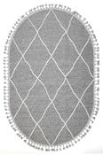 Grey Plain Bordered Rug for Kitchen image