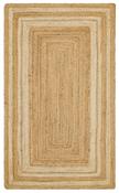 Beige Geometric,Jute &amp; Sisal,Flatweave Area Rug in Small size, Hand Knotted using Jute with Brown and Modern design in 80 x 150 cm size image