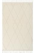Grey Aztec,Geometric,Scandi Bedroom Rug in Small size, Machine Made using Polyester with Cream and Modern design in 80 x 150 cm size image