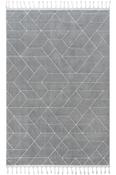 Grey Aztec,Geometric,Scandi,Trellis Living Room Rug in Small size, Machine Made using Polyester and Modern design in 80 x 150 cm size image