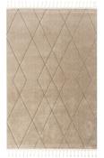 Beige Aztec,Geometric,Scandi Area Rug in Small size, Machine Made using Polyester with Grey and Modern design in 80 x 150 cm size image