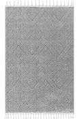 Grey Aztec,Scandi,Chevron Bedroom Rug in Small size, Machine Made using Polyester with White and Modern design in 80 x 150 cm size image