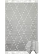 Grey Plain Geometric Rug with Plush Soft Pile for Bedroom and Living Room in Small Medium Large Runner size 80 x 150 cm image
