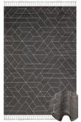 Black Aztec,Geometric,Scandi Area Rug in Small size, Machine Made using Polyester with Grey, Charcoal and Modern design in 80 x 150 cm size image