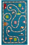 Blue &amp; Grey Kids Rug with Plush Soft Pile for Children's Room in Small Medium size 120 x 180 cm image
