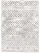Grey Geometric Living Room Rug in Small size, Machine Made using Polypropylene with Cream and Modern design in 78 x 150 cm size image