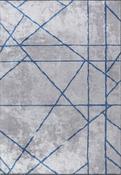 Blue Geometric Living Room Rug in Medium size, Hand Loom using Cotton,Polyester,Acrylic,Viscose with Grey and Modern design in 160 x 230 cm size image