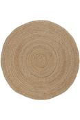 Brown Geometric,Jute &amp; Sisal,Flatweave Area Rug in Round size, Hand Knotted using Jute and Modern design in 90 x 90 cm size image