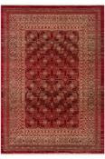 Red &amp; Copper Patterned Rug with Soft Pile for Bedroom and Living Room image