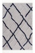 Grey Geometric,Scandi Area Rug in Small size, Machine Made using Polyester with Cream, Charcoal and Modern design in 80 x 150 cm size image
