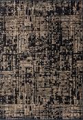 Beige &amp; Black Abstract Cotton Hand Loom Rug for Bedroom and Living Room in Medium Large size image