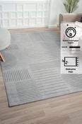 Red &amp; Blue Patterned Bordered Wool Rug for Bedroom and Living Room image