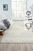 Cream &amp; Pink Floral Flatweave Cotton Washable Rug for Bedroom and Living Room in Large size 200 × 290 cm image