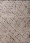 Brown &amp; Orange Geometric Cotton Hand Loom Rug for Bedroom and Living Room in Medium Large size image