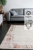 Red &amp; Blue Patterned Bordered Wool Rug for Bedroom and Living Room image