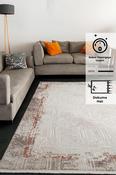 Cream &amp; Beige Floral Rug with Soft Pile for Hallway in Runner size 80 × 250 cm image