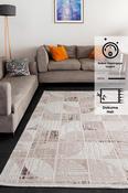 Cream &amp; Beige Abstract Rug with Soft Pile for Hallway in Runner size 80 × 250 cm image