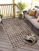 Red &amp; Gold Patterned Bordered Rug for Kitchen image