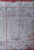 Red &amp; Grey Abstract Cotton Hand Loom Rug for Bedroom and Living Room in Medium Large size image
