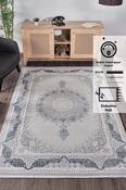 Grey &amp; Cream Abstract Rug with Soft Pile for Hallway in Runner size 80 × 250 cm image