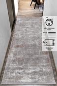 Grey &amp; Cream Abstract Rug with Soft Pile for Hallway in Runner size 80 × 250 cm image