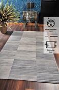 Grey Plain,Stripes Area Rug in Small size, Machine Made using Polyester,Polypropylene with Cream, Charcoal and Modern design in 80 x 150 cm size image