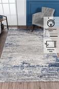 Cream &amp; Grey Abstract Rug with Soft Pile for Hallway in Runner size 80 × 250 cm image