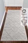 Grey Geometric,Scandi Area Rug in Small size, Machine Made using Polyester,Polypropylene with Cream and Modern design in 100 x 150 cm size image