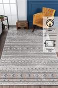 Grey &amp; Black Plain Bordered Rug for Hallway image
