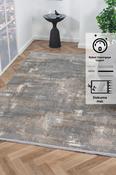 Grey &amp; Black Plain Bordered Rug for Hallway image