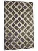 Beige Trellis Area Rug in Medium size, Hand Tufted using Blended Wool with Black and Modern design in 153 x 244 cm size image