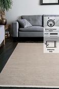 Beige Plain Rug with Plush Soft Pile for Bedroom and Living Room image