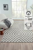 Beige &amp; Brown Abstract Rug with Soft Pile for Hallway in Runner size 80 × 250 cm image