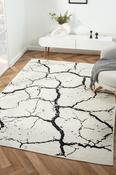Grey &amp; Black Patterned Rug with Soft Pile for Outdoor Area image