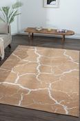 Beige Patterned Rug with Soft Pile for Outdoor Area image